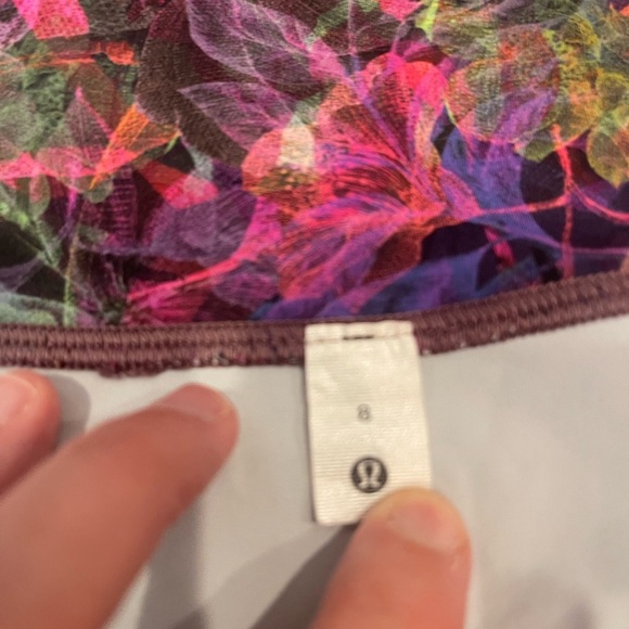 lululemon wunder train high rise shorts 6in size 8 vivid floral tone multi - Picture 9 of 14